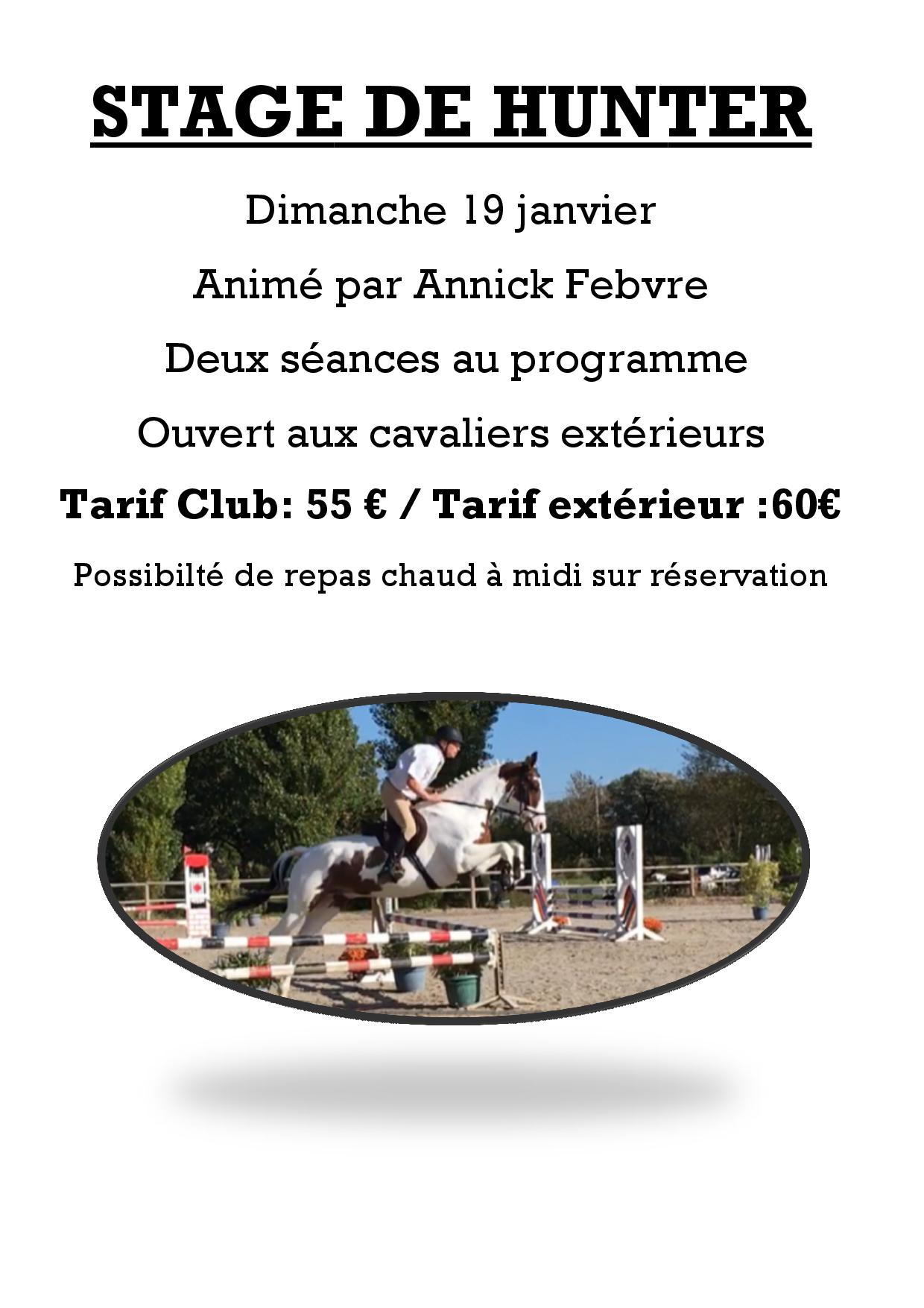 Stage de HUNTER avec Annick febvre Ferme Equestre Du Vieux Fey